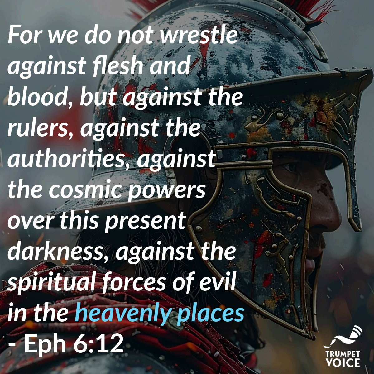 Ephesians 6:12 quoted over a spiritual warfare graphic