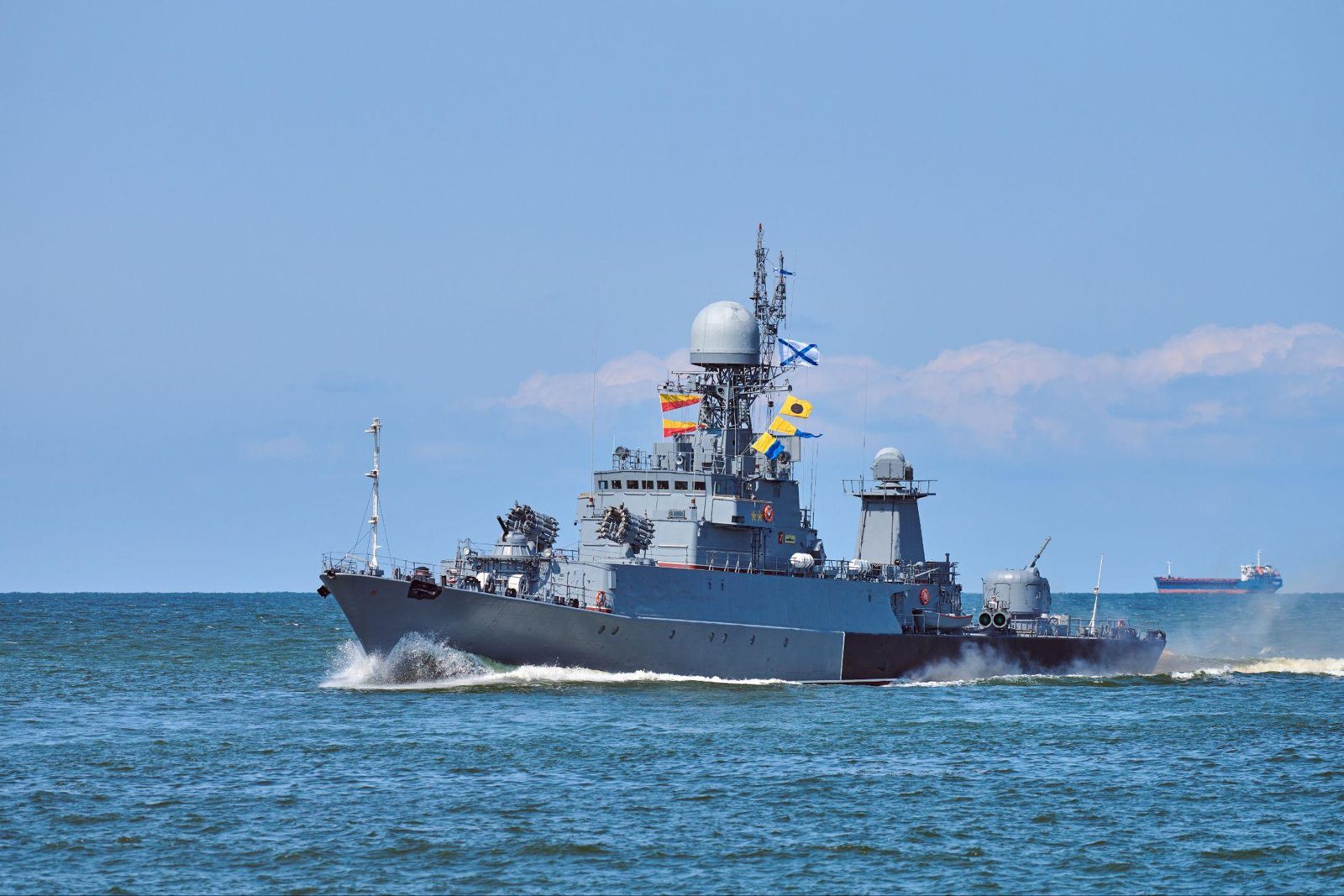 Russian warship at sea
